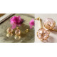 online Handmade designer glass earring - Pink Lotus