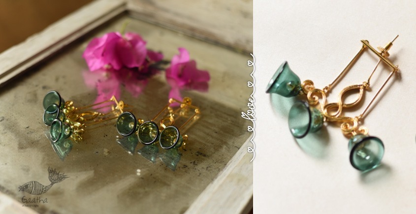 online Handmade designer glass earring - Three Bells