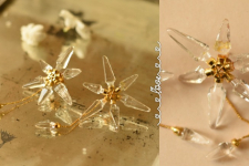 Kusumaprabha . कुसुमांप्रभा |  Transparent Snowflakes Glass Earring 