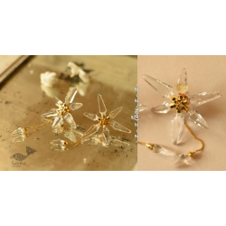 Kusumaprabha . कुसुमांप्रभा |  Transparent Snowflakes Glass Earring 