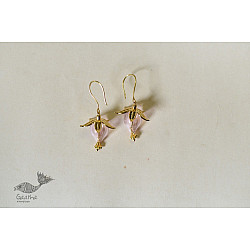 Kusumaprabha . कुसुमांप्रभा ✤ Designer Glass Earring - Light Pink