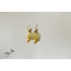 Kusumaprabha . कुसुमांप्रभा ✤ Designer Glass Earring - Yellow Golden