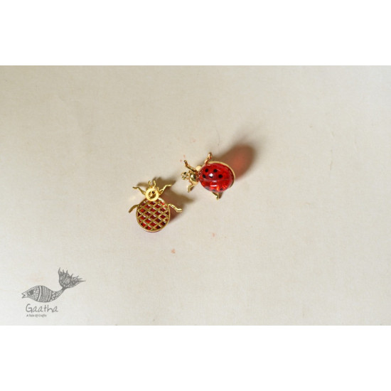 online designer Handmade glass earring ladybug