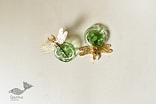 Kusumaprabha . कुसुमांप्रभा ✤ Handmade Glass Earring - Dragonfly Bug