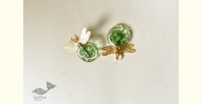 Kusumaprabha . कुसुमांप्रभा ✤ Handmade Glass Earring - Dragonfly Bug