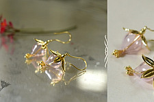 Kusumaprabha . कुसुमांप्रभा ✤ Designer Glass Earring - Light Pink