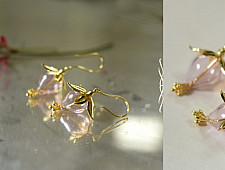 Kusumaprabha . कुसुमांप्रभा ✤ Designer Glass Earring - Light Pink