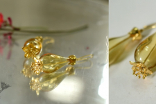 Kusumaprabha . कुसुमांप्रभा ✤ Designer Glass Earring - Yellow Golden