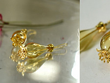 Kusumaprabha . कुसुमांप्रभा ✤ Designer Glass Earring - Yellow Golden