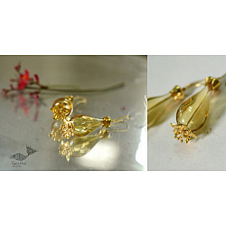 Kusumaprabha . कुसुमांप्रभा ✤ Designer Glass Earring - Yellow Golden