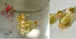 Kusumaprabha . कुसुमांप्रभा ✤ Designer Glass Earring - Yellow Golden
