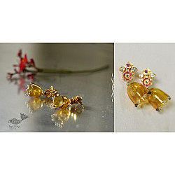 Kusumaprabha . कुसुमांप्रभा ✤ Designer Glass Earring - Yellow Jhumka