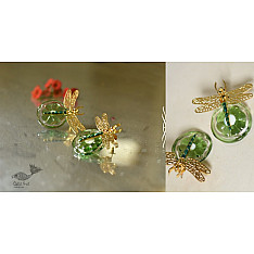 Kusumaprabha . कुसुमांप्रभा ✤ Handmade Glass Earring - Dragonfly Bug