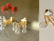 Kusumaprabha . कुसुमांप्रभा ✤ Handmade Glass Earring - Winter Rains