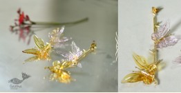 Kusumaprabha . कुसुमांप्रभा ✤ Handmade Glass Long Earring - Butterfly 