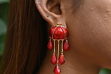 Kusumaprabha . कुसुमांप्रभा | Designer Glass Earring - Anaar