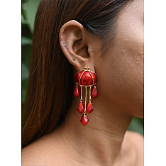 Kusumaprabha . कुसुमांप्रभा | Designer Glass Earring - Anaar