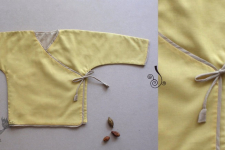 Infant Organic Cotton Garment ★ Yellow Mellow Reversible Wrap ★ 16