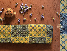 Ethereal skies  ❁ Ajrakh Print Double Bedsheet ❁ with Booster Covers - G