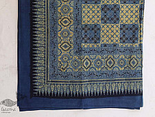 Ethereal skies  ❁ Ajrakh Print Double Bedsheet ❁ with Booster Covers - G