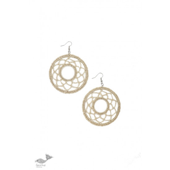 shop online handmade Golden Round Crochet Earring