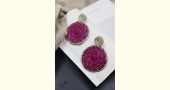 shop online handmade Pink Sabai Grass Zari Earring