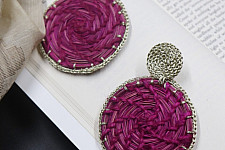 Abira ✮ Pink Sabai Grass Zari Earring ✮ 8