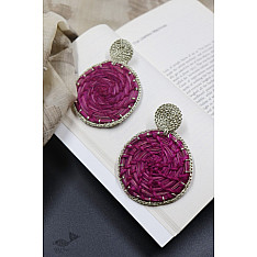 Abira ✮ Pink Sabai Grass Zari Earring ✮ 8