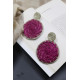 shop online handmade Pink Sabai Grass Zari Earring