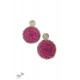 shop online handmade Pink Sabai Grass Zari Earring