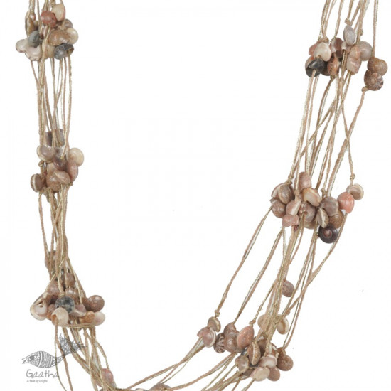 shop online handmade Layered Jute And Sea Shell Necklace