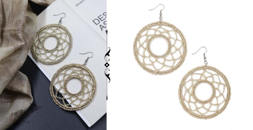 shop online handmade Golden Round Crochet Earring