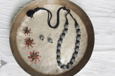 Sofeez ✽ Lac Jewelry ✽ Blue Round Beads Necklace With Earrings ✽ 5