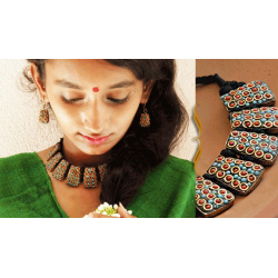 Sofeez ✽ Lac Jewelry ✽ Red & Blue Necklace With Earrings ✽ 3