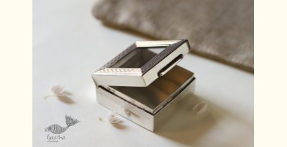रजत ❧ | Silver Square box - Small - Transparent Top | 6