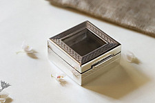 रजत ❧ | Silver Square box - Small - Transparent Top | 6