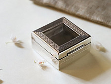 रजत ❧ | Silver Square box - Small - Transparent Top | 6