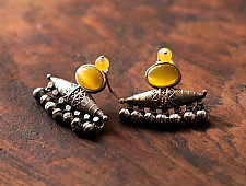 Ishana . इशाना | German Silver Earring (Two Color Options yellow/ White)