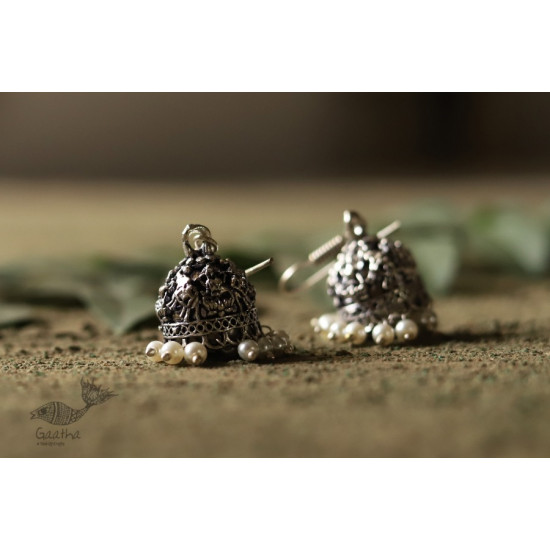 धरा ✽ Antique Finish White Metal ✽ Earring { 3 }