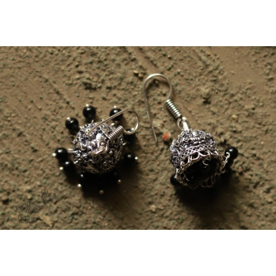 धरा ✽ Antique Finish White Metal ✽ Earring { 3 }