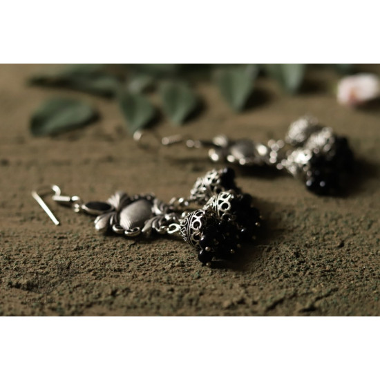 धरा ✽ Antique Finish White Metal ✽ Earring { 4 }