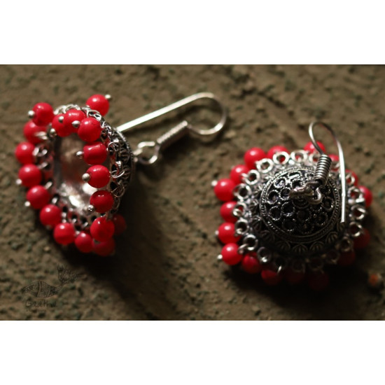 धरा ✽ Antique Finish White Metal ✽ Earring { 5 }