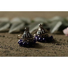 धरा ✽ Antique Finish White Metal ✽ Earring { 7 }