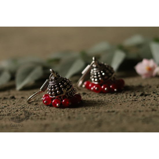 धरा ✽ Antique Finish White Metal ✽ Earring { 7 }