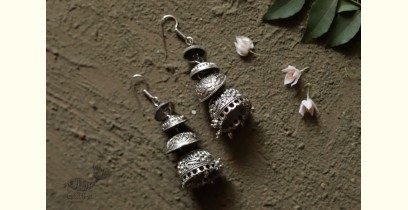 धरा ✽ Antique Finish White Metal ✽ Earring { 1A }