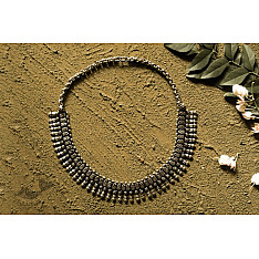 धरा ✽ Antique Finish White Metal ✽ Necklace { 36 }
