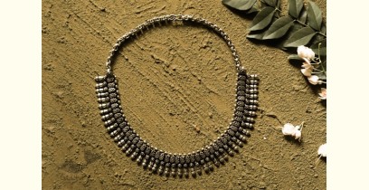 धरा ✽ Antique Finish White Metal ✽ Necklace { 36 }