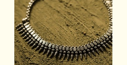 धरा ✽ Antique Finish White Metal ✽ Necklace { 37 }