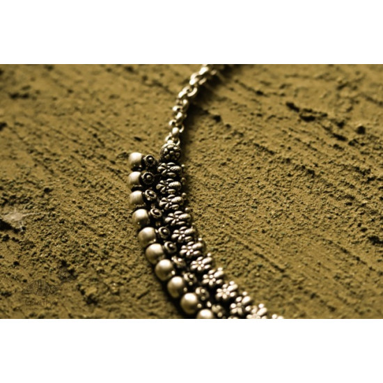 धरा ✽ Antique Finish White Metal ✽ Necklace { 40 }