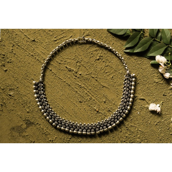 धरा ✽ Antique Finish White Metal ✽ Necklace { 40 }